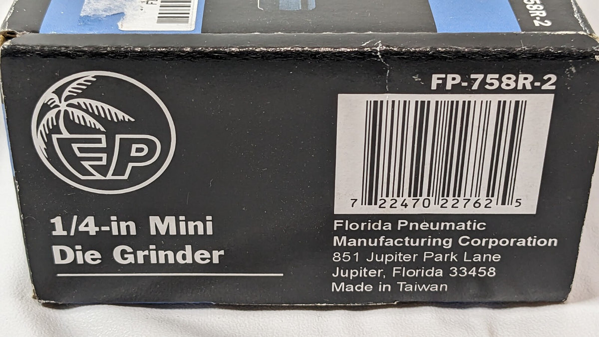 Florida Pneumatic Mini Air Die Grinder 1/4" Collet X 1/4" Inlet FP-758R-2