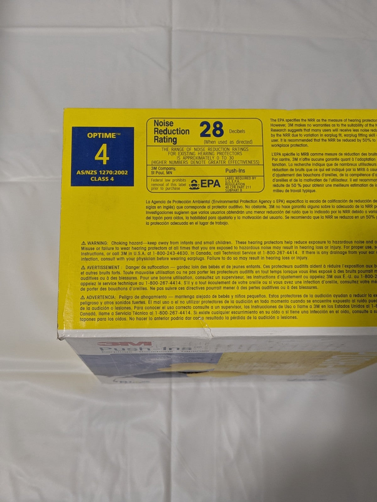 3M Earplug: 28dB, Foam, Round, Push-In Stem, 98 Pairs Corded 7000052745