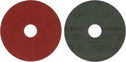 3M Fiber Disc: 4-1/2" Disc Dia, 7/8" Hole, Arbor Hole, 36G Pack of 25 7000119175