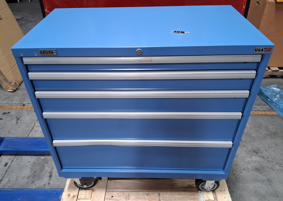 Lista Steel Tool Roller Cabinet 5 Drawers 40-1/4" Wide XSHS07500505MBB