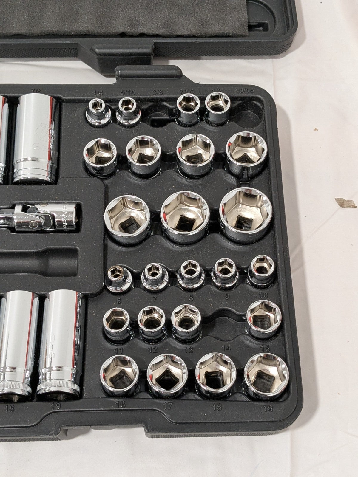 GEARWRENCH Socket Set: Deep Standard, 50 Pc, 3/8" Drive 80550P INCOMPLETE