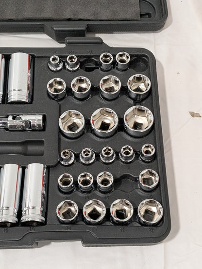 GEARWRENCH Socket Set: Deep Standard, 50 Pc, 3/8" Drive 80550P INCOMPLETE