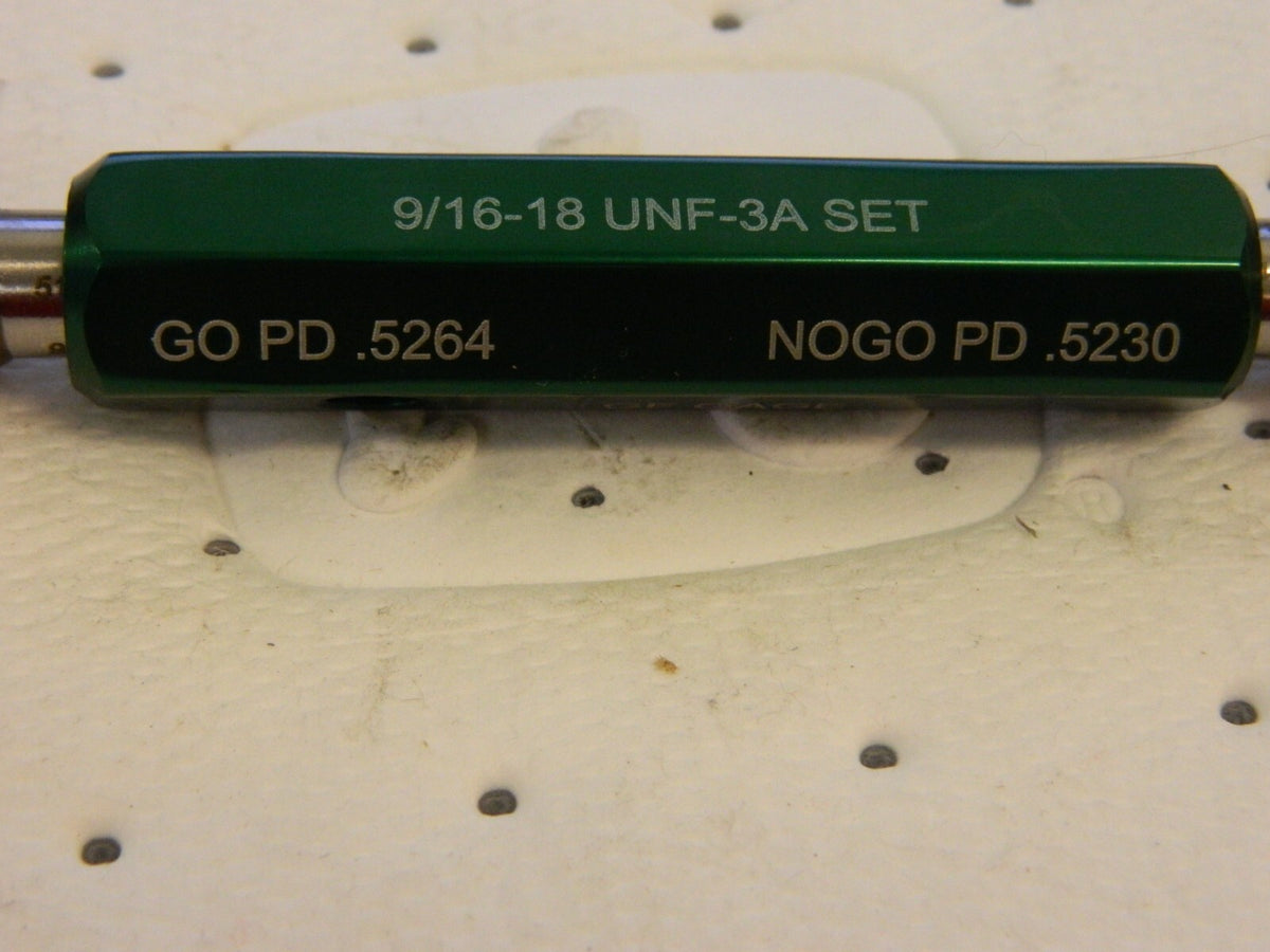 GF GAGE Set Plug Gage: 9/16-18 UNF, Go & No Go HL0562183AS