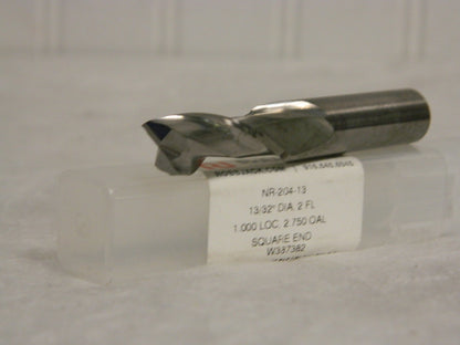 RobbJack Solid Carbide Square End Mill 13/32" 1" LOC 2-3/4" OAL 2