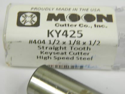 Moon Straight-Tooth Woodruff Keyseat Cutter 1/2" Diam 10 Teeth KY425