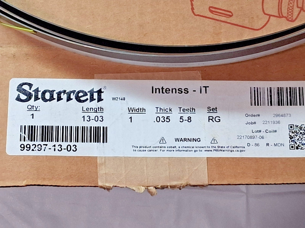 Starret Welded Bandsaw Blade 13FT 3 Long x 1" Wide x 5 to 8 TPI 22170897-06