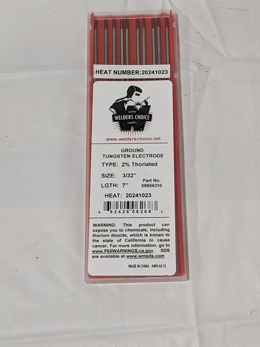 WELDER'S CHOICE TIG Welding Rod: 7" Long, 3/32" Dia Qty 10 59804310