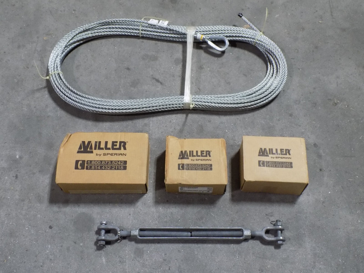 Miller SkyGrip Temporary Horizontal Lifeline System 120 Ft 300 Lb Capacity