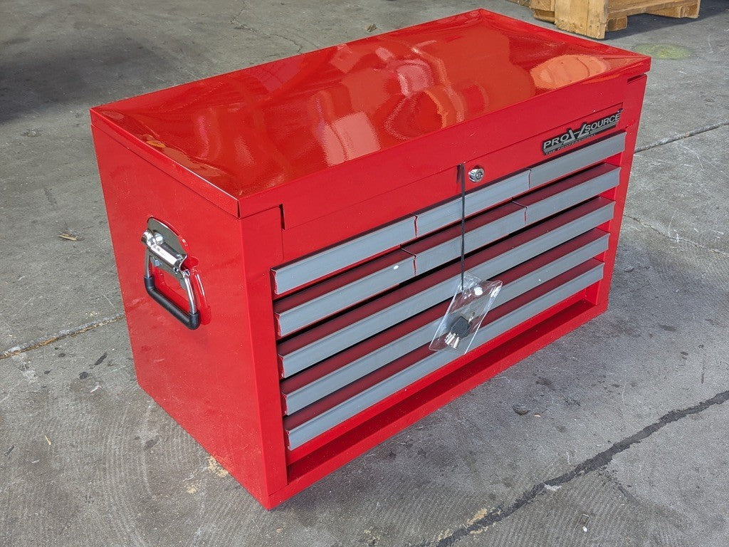 Pro Source Steel Red Top Chest Tool Box 9 Drawer 26 x 12 x 16 Scratch N Dent