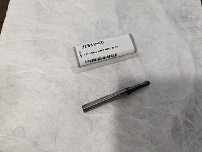 HARVEY TOOL Ball End Mill: 3/16 Dia, 0.1500 LOC, 2 Fl 31512-C6