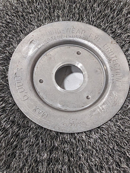WEILER Crimped Wheel Brush: 6" Wheel Dia, 1/2" Face Width 01068