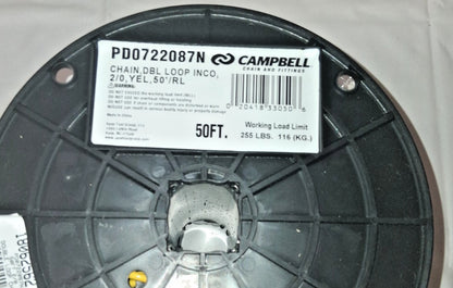 CAMPBELL Welded Chain 50FT 2/0 Double Loop PD0722087N