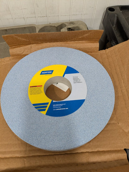 Norton Surface Grinding Wheel: 12" Dia, 1-1/2" Thick, 3" Arbor, 46G 66253202820