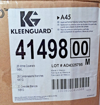 KleenGuard Disposable Coveralls Liquid & Particle Protection 5-6XL QTY25 41498
