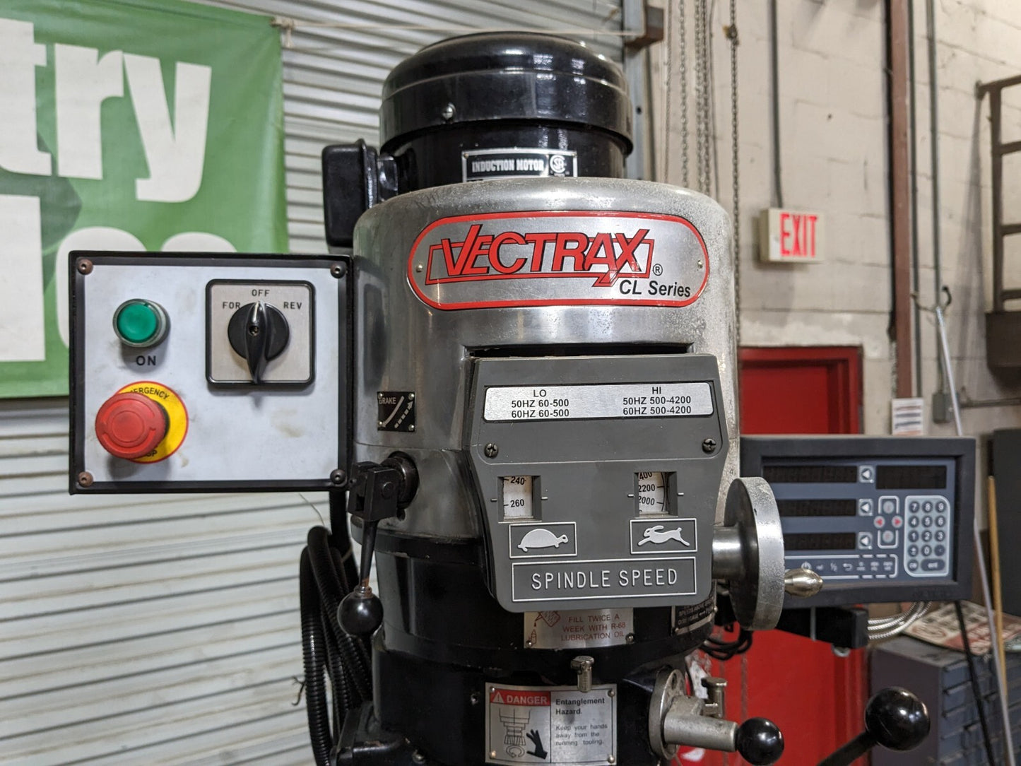 Vectrax 9 x 48 Milling Machine  3HP 230/460v  Variable Speed   Newall X/Y DRO