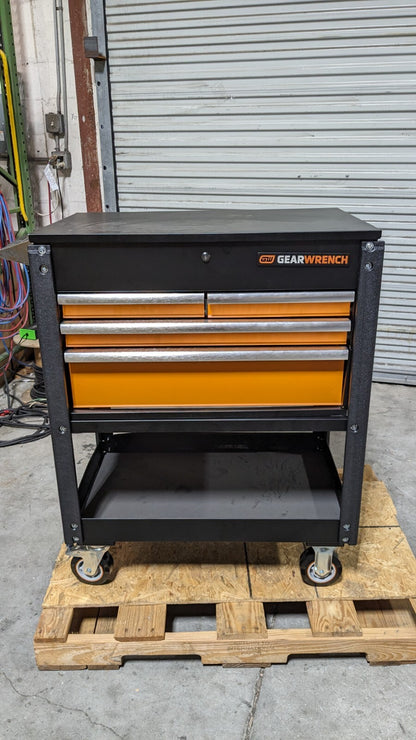 GEARWRENCH 32″ Wide x 42″ High x 21″ Deep, 4 Drawer Tool Cart 650 Lb Cap Damaged