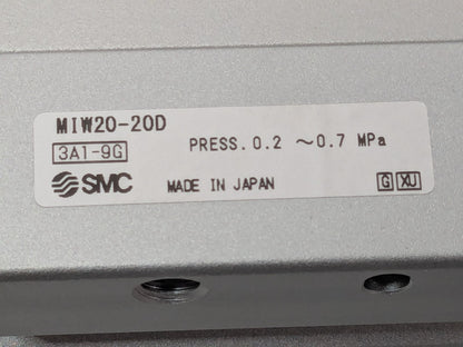 SMC Slider Guide Cylinder 2-Finger Escapement 20x20mm Stroke MIW20-20D