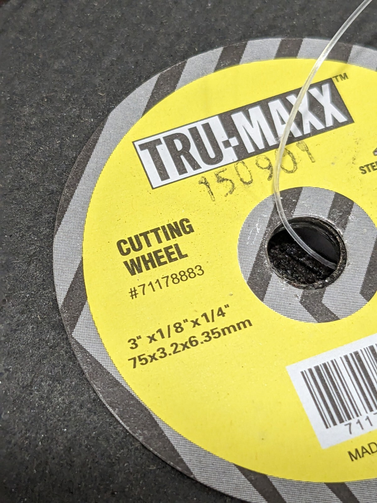 TRU-MAXX Cutoff Wheel: Type 1, 3" X 1/8" X 1/4" Qty 50 613150