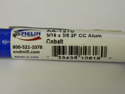 Melin Aa-1210 5/16" x 3/8" 2 Flute Cobalt Aluminum Square End Mill Qty