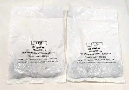 18-8 Stainless Steel Flat Washer #10 x 1" od  Black-Oxide   *50pcs*   96765A160