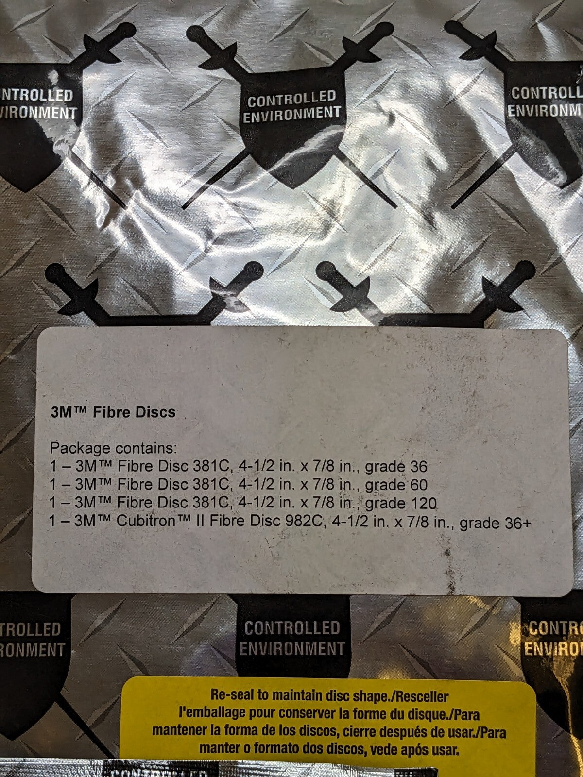 3M 4 Pc Sample Pack Fibre Discs 381C & 982C Qty 5 Kits 43174200