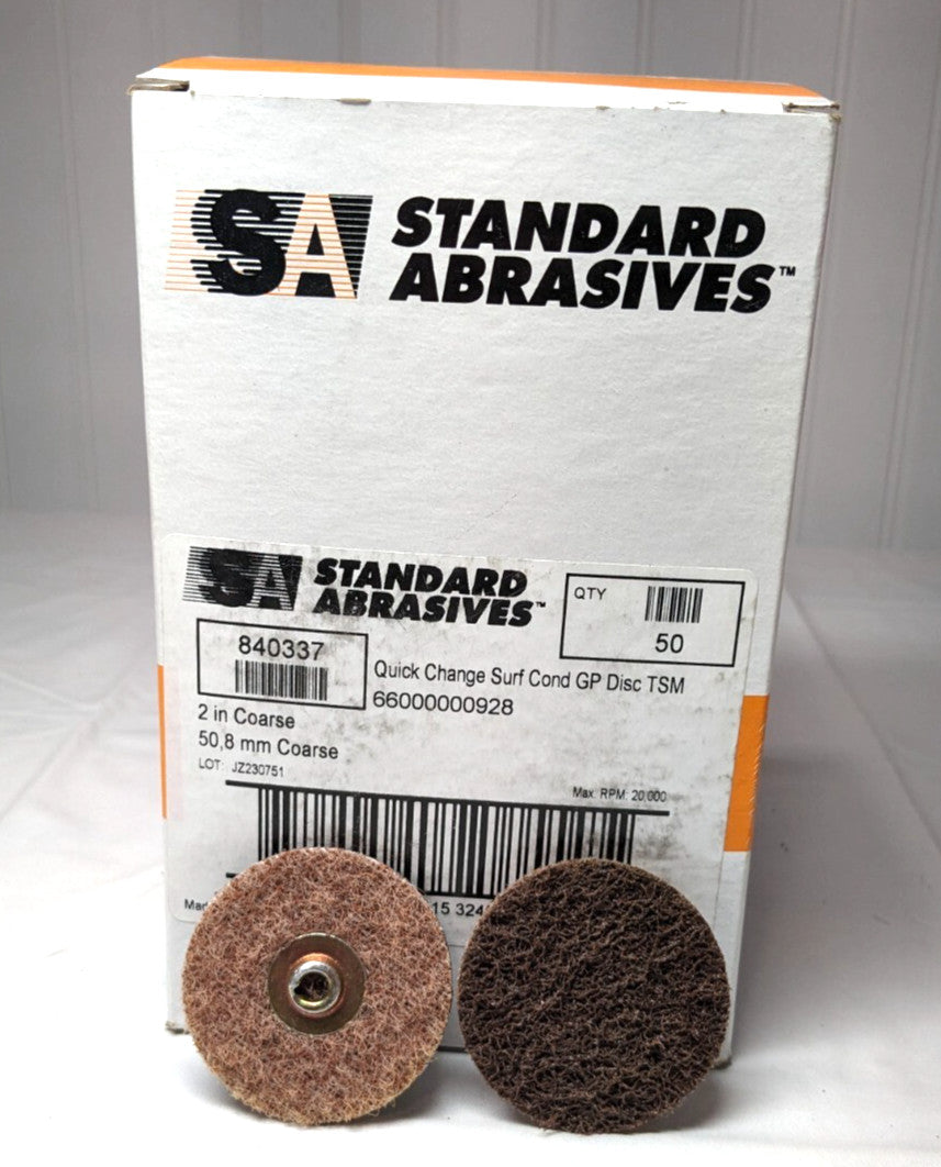 STANDARD ABRASIVES Quick-Change Disc GP TSM 2" Dia Coarse *BOX OF 50*  840337