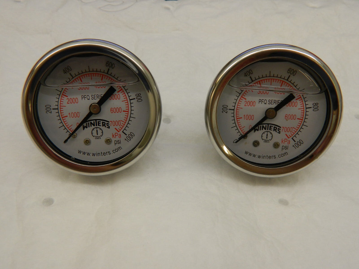 Pressure Gauge qty 2 : 2" Dial, 100 psi, 1/4" Thread, NPT,  WS-PE-GAGE-145