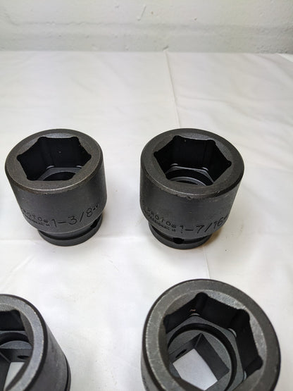 PROTO Deep Impact & Standard Socket Set: 6 Pc 1 to 1-1/2" J73103 INCOMPLETE