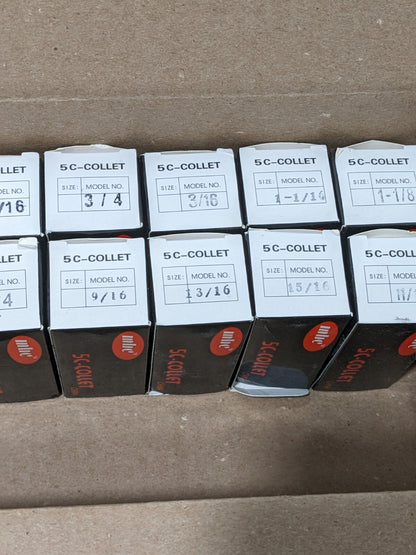 MHC 18 Piece, 1/16 to 1-1/8" Capacity, 5C Round Collet Set 09632357