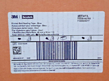 Scotch Rubber Adhesive Box Sealing Tape Rolls Blue 48mm x 50m QTY6 7100024277