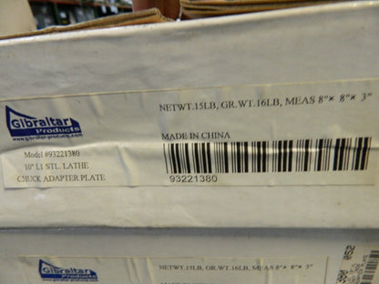 Gibraltar Adapter Back Plate for 10" Diam Lathe Chucks 93221380