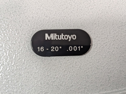 Mitutoyo 16"-20" Wide Range Outside Micrometer W/BROKEN RATCHET STOP 104-153