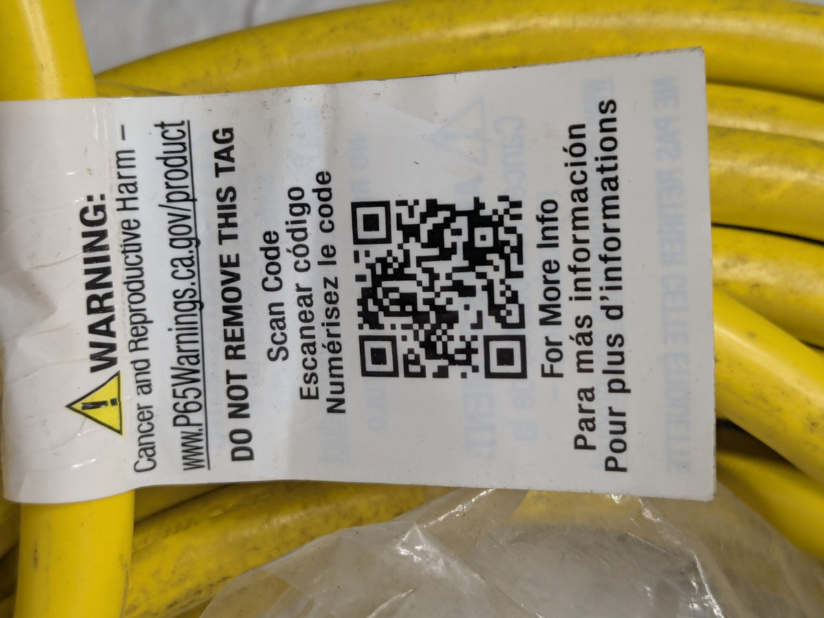 Tower MFG 50 Ft Auto-Reset 15A Inline GFCI Triple Tap Cord Yellow 30438303-01