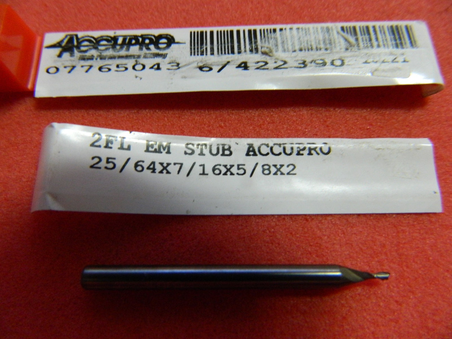 Accupro 07765043  25/64" x 7/16" x 5/8" x 2" Carbide 2- Flute CC Single End Mill