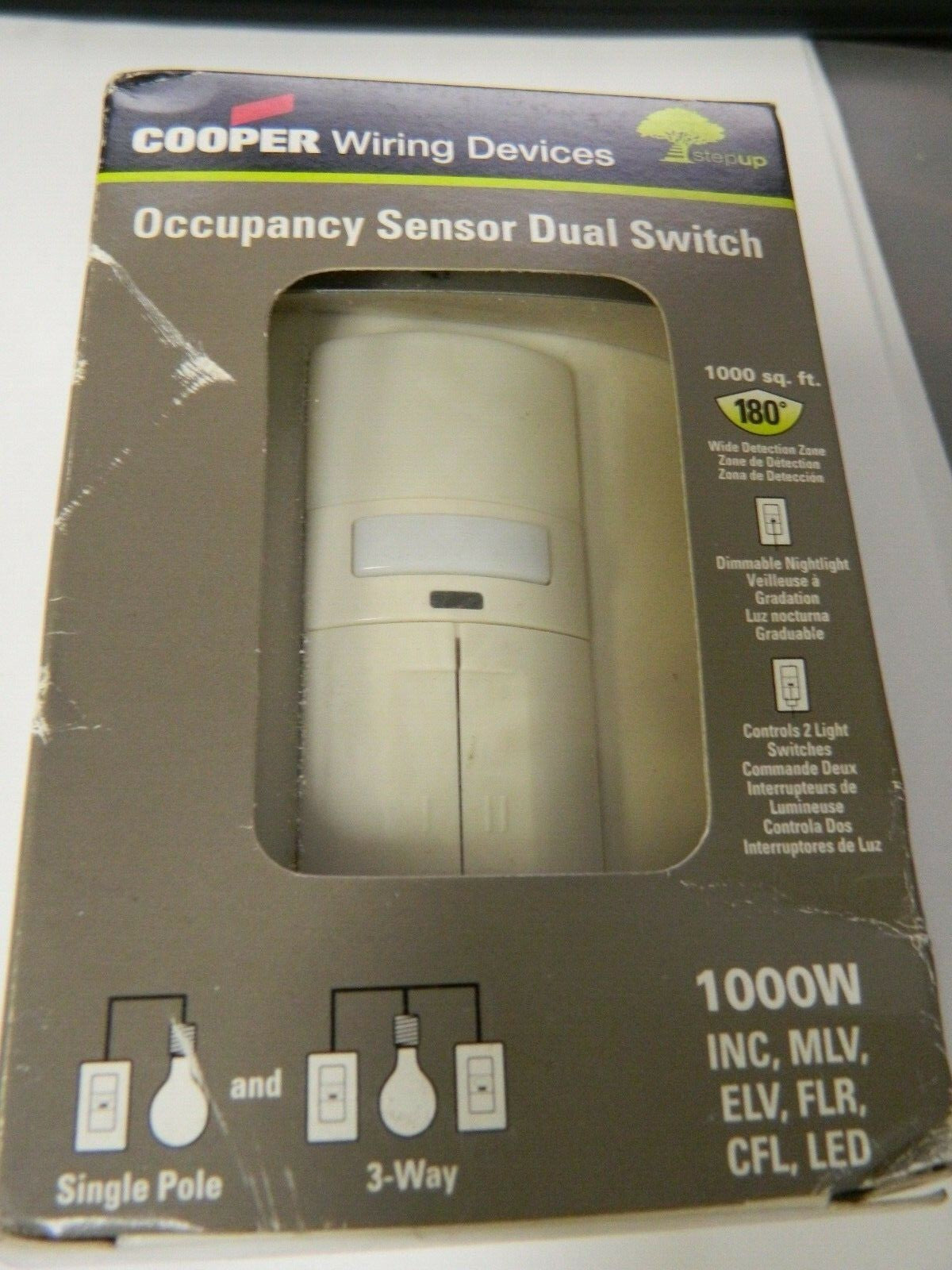 Cooper Wiring 1,000 Square Ft. Cov Infrared Occ Sensor Dual Switch OS310R-LA