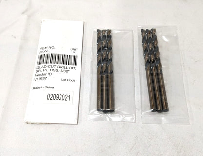 Mechanics Drill Bit 5/32" Dia  135° Point HSS *QTY 6*   20906