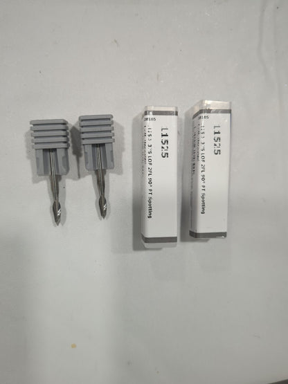 HARVEY TOOL 2pk Spotting Drills: 1/8" Dia, 90 ° Point Solid Carbide 11525