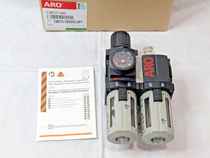 ARO/Ingersoll-Rand 2 Pc FRL w/Pressure Gauge 1/4NPT C38121-600