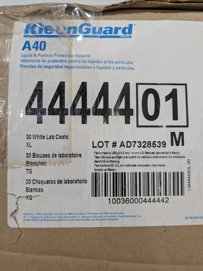 KleenGuard Lab Coat: Size X-Large, Microporous Film Box of 30 44444
