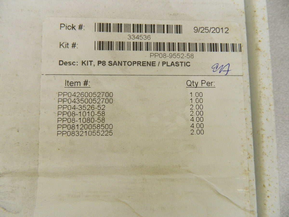 Pumper Parts Kit P8 Santoprene/Plastic PP08-9552-58