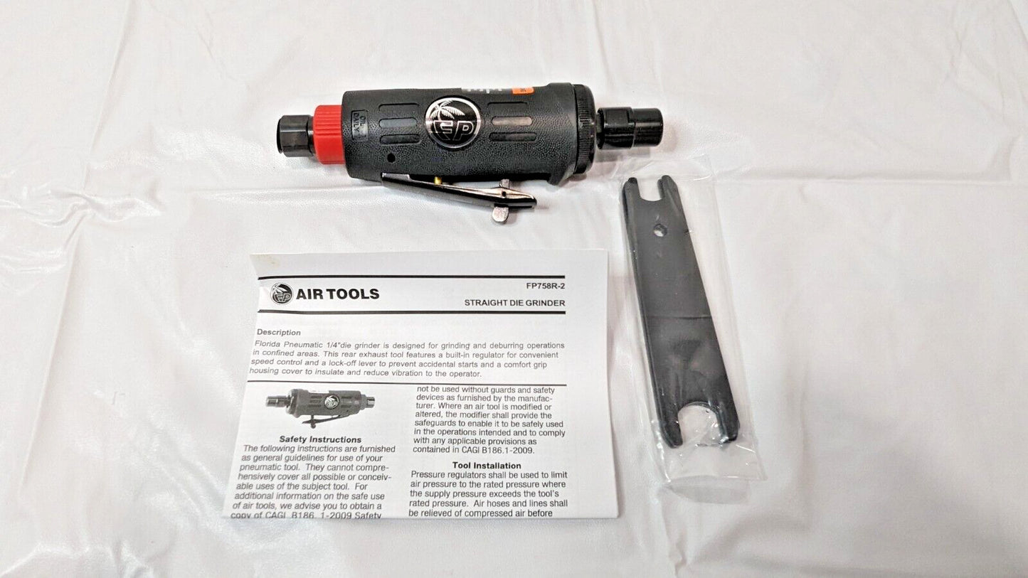 Florida Pneumatic Mini Air Die Grinder 1/4" Collet X 1/4" Inlet FP-758R-2
