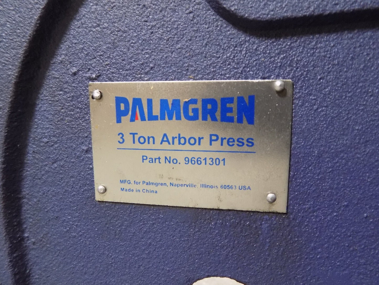 Palmgren 3 Ton Manual Single Leverage Arbor Press 9661301 Missing Parts
