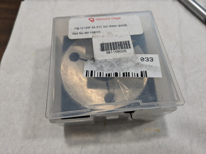 VERMONT GAGE  Threaded Ring Gage: 7/8-14 Thread, UNF, Class 3A, Go 361158020