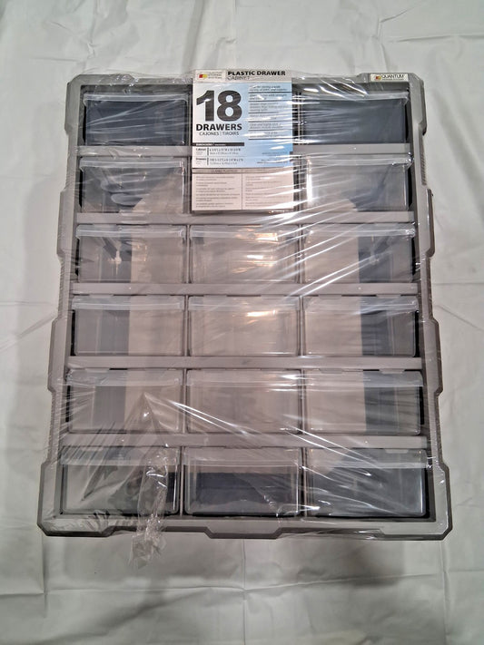 Quantum Storage Small Parts Drawer Cabinet System 18 Drawer PDC-18BK