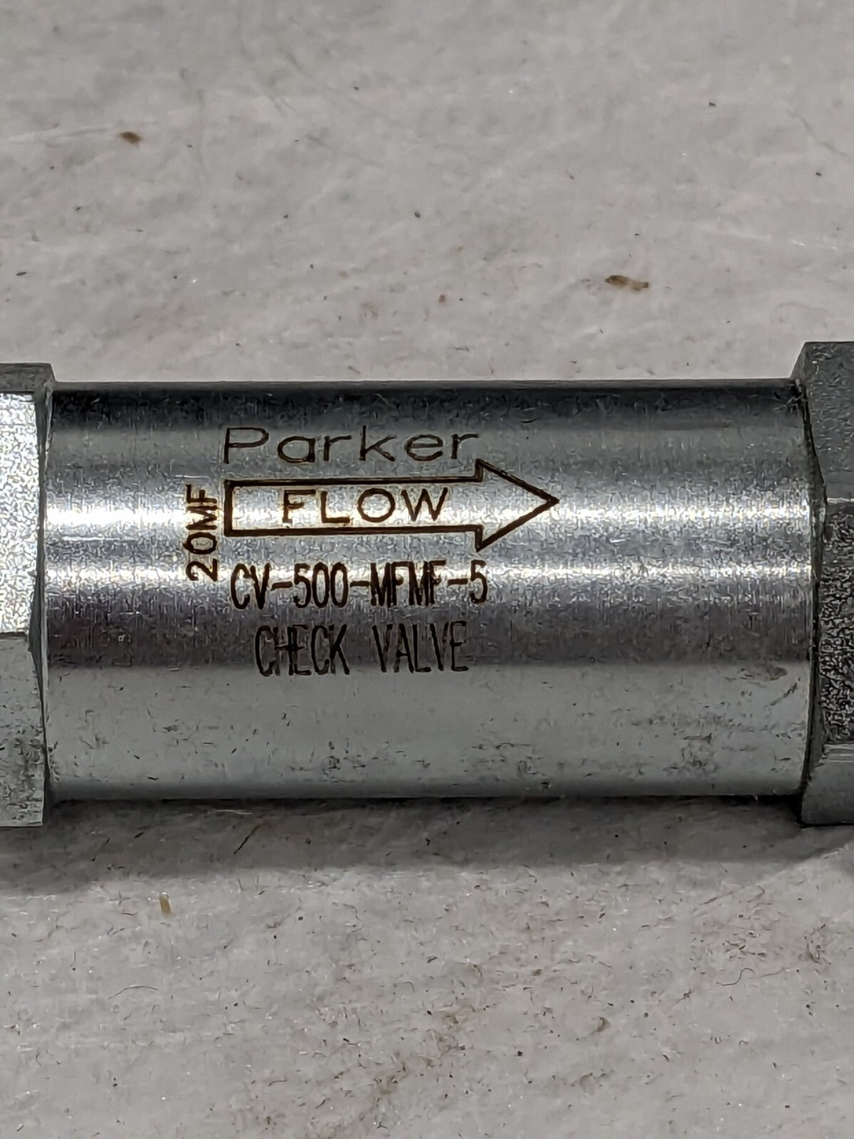 PARKER Hydraulic Control Check Valve: 3/4-16 Inlet, 3/4-16 Outlet CV-500-MFMF-5