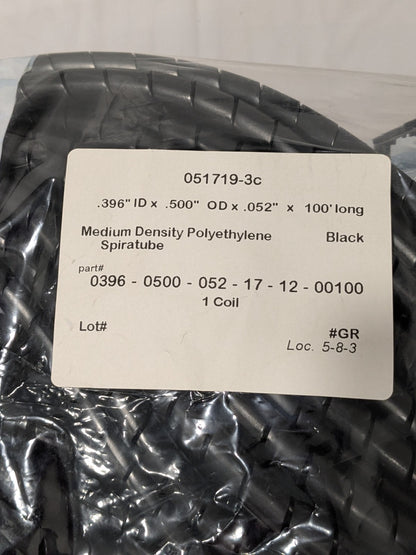 0.396" ID, Black MDPE Wire & Hose Harness Cable Sleeve, 100' Long 17005