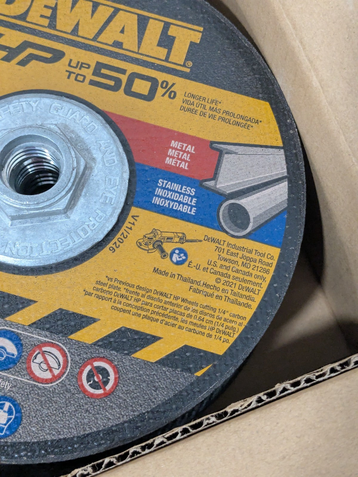 DeWALT Cut-Off Wheel: Type  , 6 Dia, 0.0450" Thick, 5/8" Hole Qty 10 DW8725H