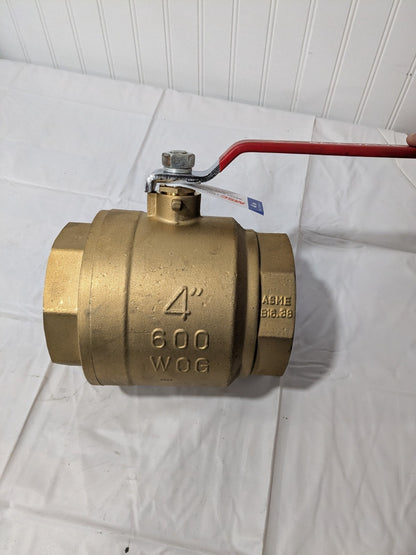 Full Port Manual Ball Valve: 4" Pipe, Full Port FNPT x FNPT TXN400