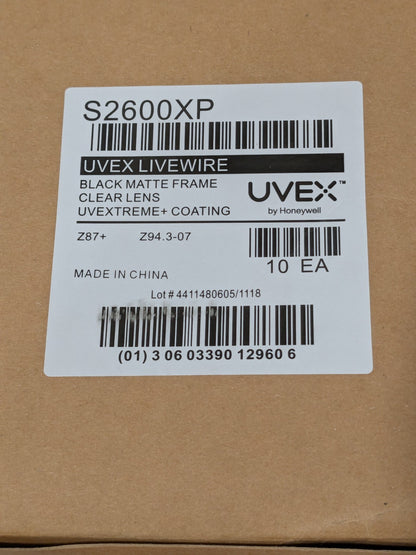 (10) UVEX Honeywell Livewire Sealed Safety Eyewear S2600XP