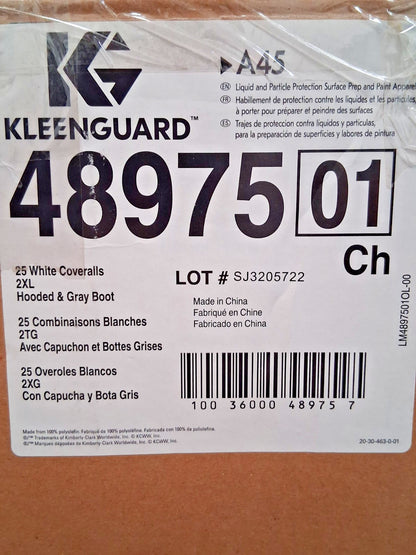 KleenGuard Liquid & Particle Protection Disposable Coveralls 25PK Size 2XL 48975